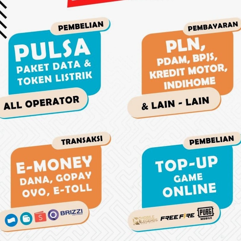 Pulsa/Paket Data/Token Listrik/Tarik Tunai/Setor Tunai dan Multifinance