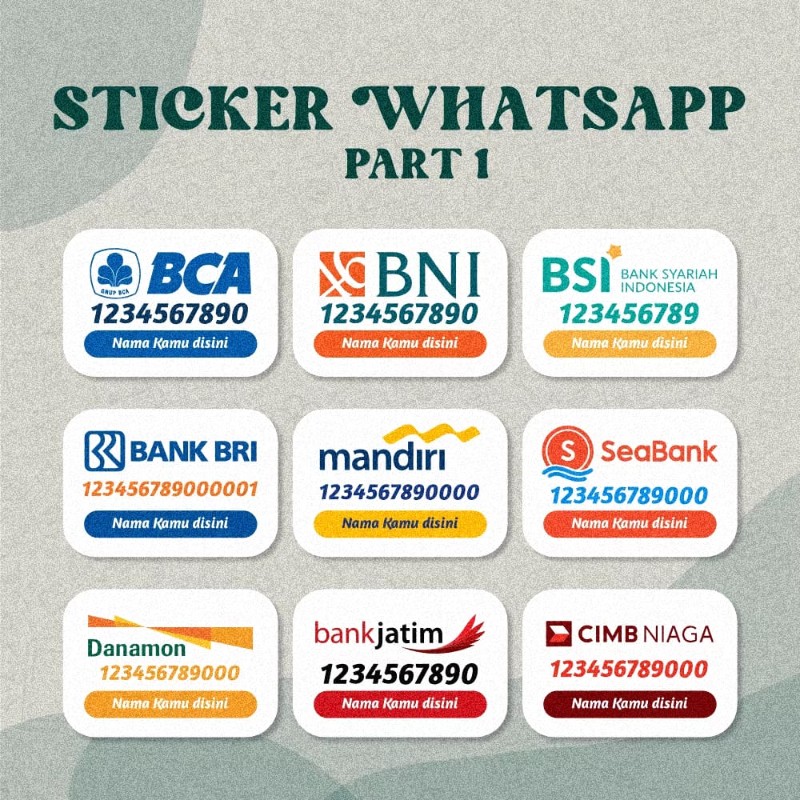 Sticker WhatsApp | Sticker Rekening dan E-Wallet